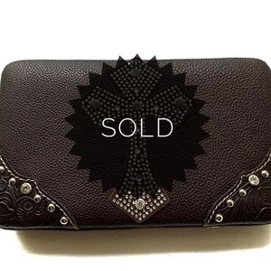 Western Rhinestone Leather Wallet